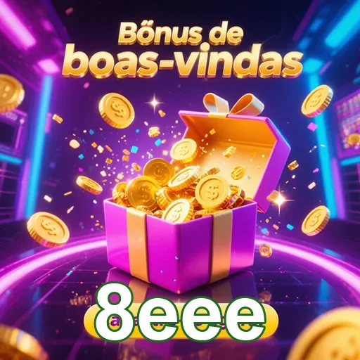 Imagem de boas-vindas do 8eee, destacando o bônus especial oferecido aos novos usuários.