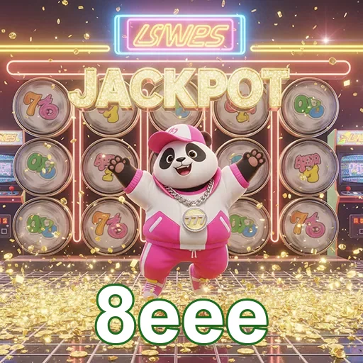Imagem de jackpot do slot Panda no site 8eee, mostrando prêmios e gráficos coloridos.